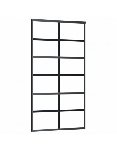 Porta Scorrevole con Ferramenta 102x205 cm Vetro ESG Alluminio