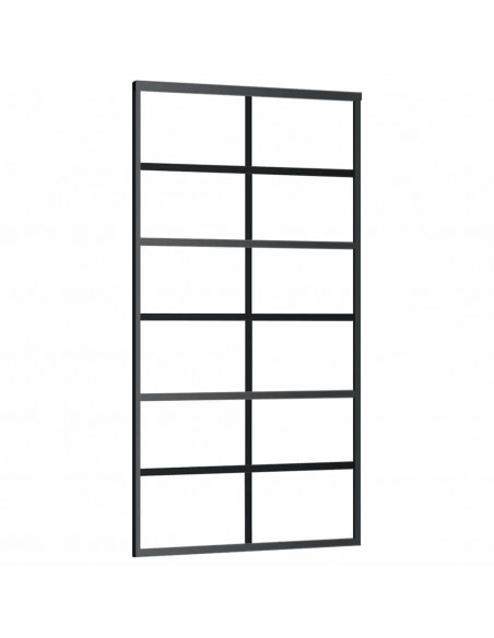 Porta Scorrevole con Ferramenta 102x205 cm Vetro ESG Alluminio