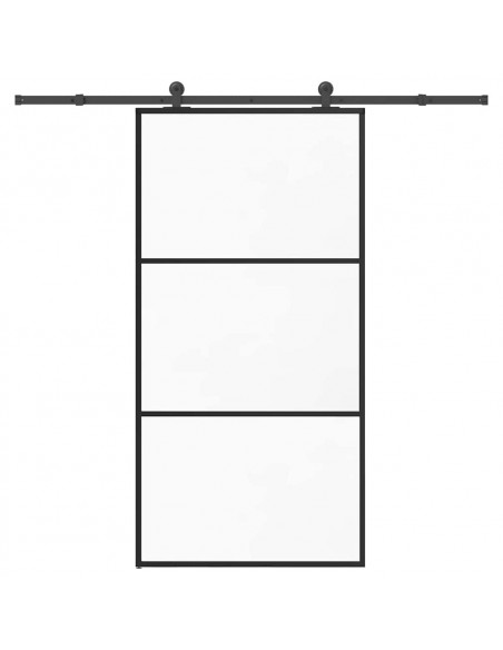 Porta Scorrevole con Ferramenta 102x205 cm Vetro ESG Alluminio