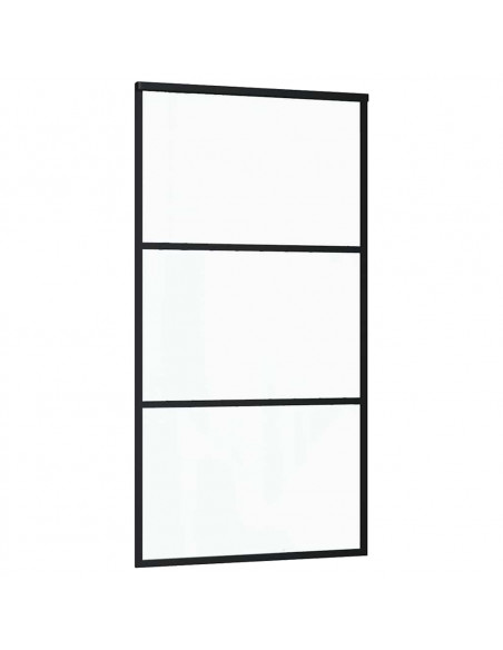 Porta Scorrevole con Ferramenta 102x205 cm Vetro ESG Alluminio