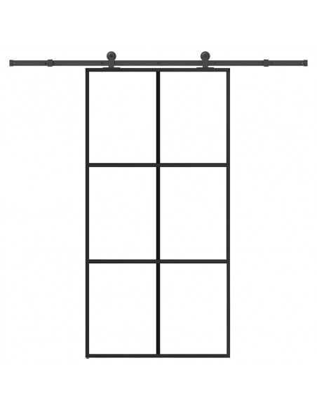 Porta Scorrevole con Ferramenta 102x205 cm Vetro ESG Alluminio