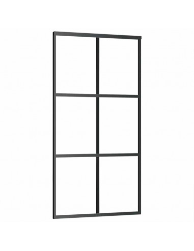 Porta Scorrevole con Ferramenta 102x205 cm Vetro ESG Alluminio