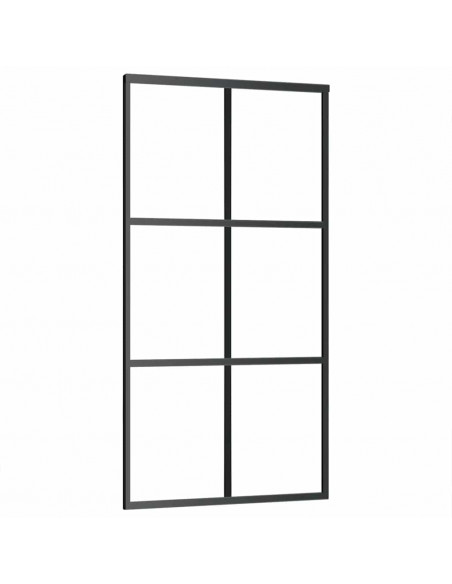 Porta Scorrevole con Ferramenta 102x205 cm Vetro ESG Alluminio