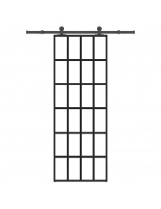 Porta Scorrevole con Ferramenta 76x205cm Vetro ESG Alluminio