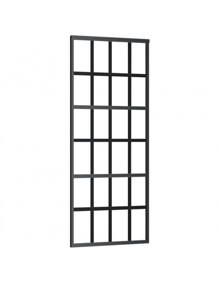 Porta Scorrevole con Ferramenta 76x205cm Vetro ESG Alluminio
