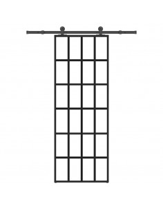 Porta Scorrevole con Ferramenta 76x205cm Vetro ESG Alluminio