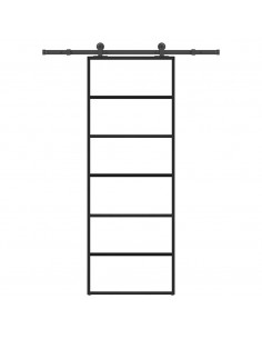 Porta Scorrevole con Ferramenta 76x205cm Vetro ESG Alluminio