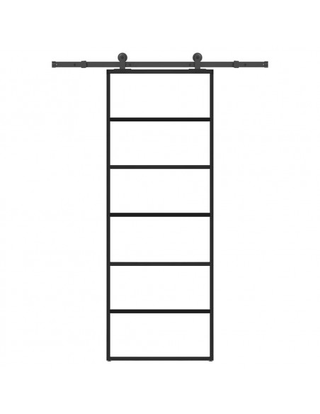 Porta Scorrevole con Ferramenta 76x205cm Vetro ESG Alluminio