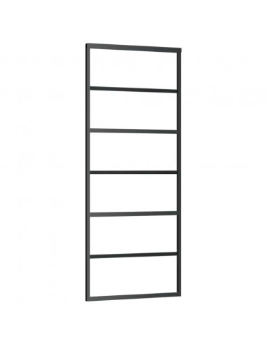 Porta Scorrevole con Ferramenta 76x205cm Vetro ESG Alluminio