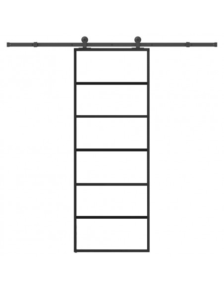 Porta Scorrevole con Ferramenta 76x205cm Vetro ESG Alluminio