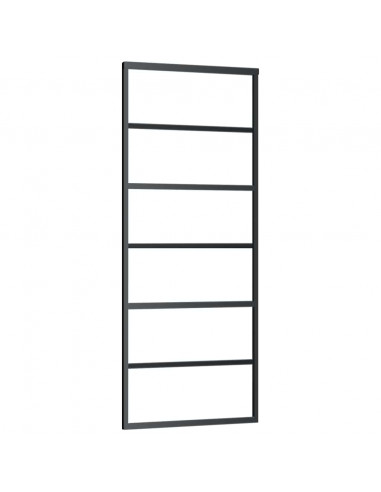 Porta Scorrevole con Ferramenta 76x205cm Vetro ESG Alluminio