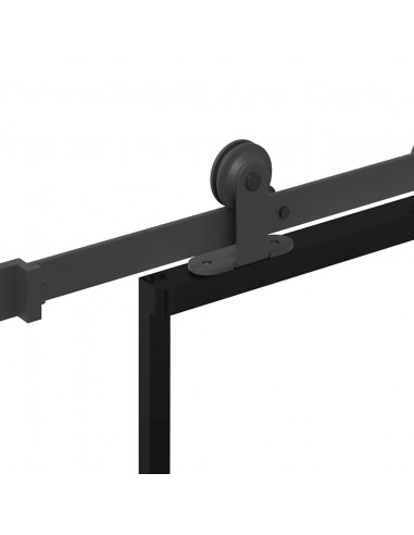 Porta Scorrevole con Ferramenta 76x205cm Vetro ESG Alluminio