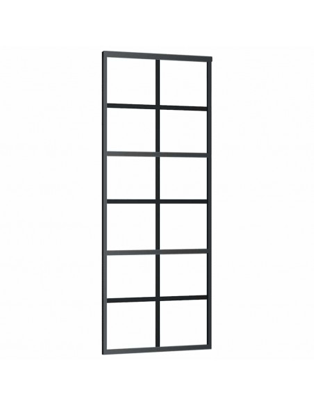 Porta Scorrevole con Ferramenta 76x205cm Vetro ESG Alluminio