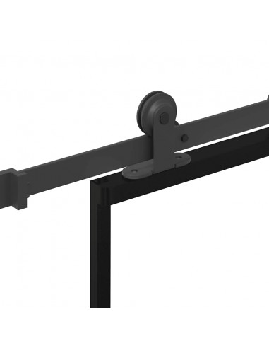 Porta Scorrevole con Ferramenta 76x205cm Vetro ESG Alluminio