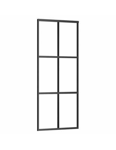 Porta Scorrevole con Ferramenta 76x205cm Vetro ESG Alluminio