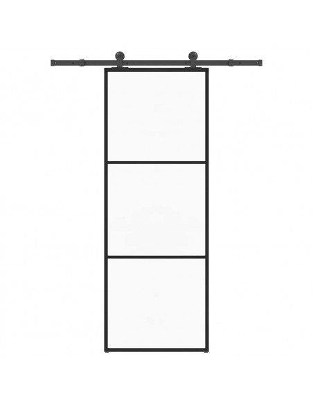 Porta Scorrevole con Ferramenta 76x205cm Vetro ESG Alluminio