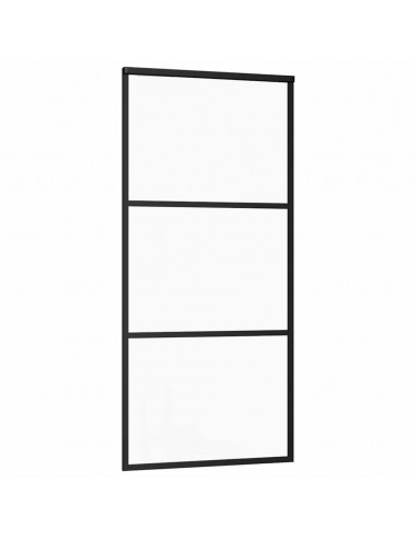 Porta Scorrevole con Ferramenta 76x205cm Vetro ESG Alluminio