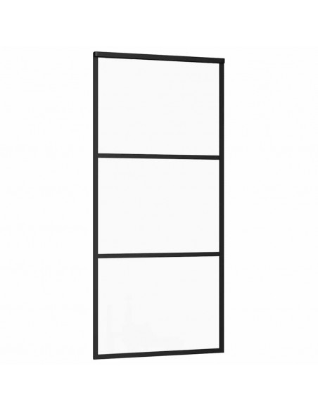 Porta Scorrevole con Ferramenta 76x205cm Vetro ESG Alluminio