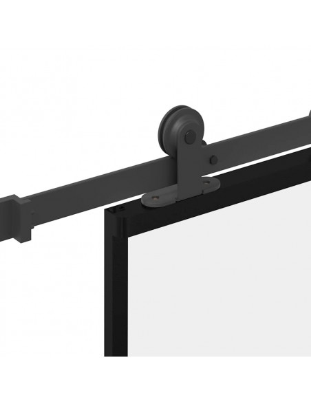 Porta Scorrevole con Ferramenta 76x205cm Vetro ESG Alluminio
