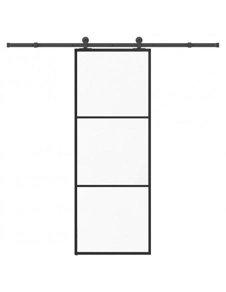 Porta Scorrevole con Ferramenta 76x205cm Vetro ESG Alluminio