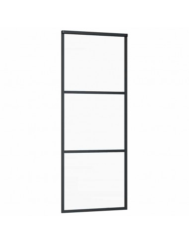 Porta Scorrevole con Ferramenta 76x205cm Vetro ESG Alluminio