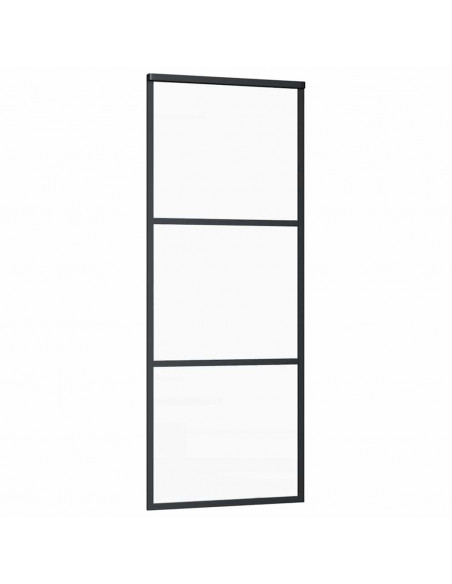 Porta Scorrevole con Ferramenta 76x205cm Vetro ESG Alluminio