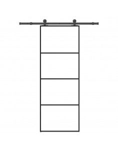 Porta Scorrevole con Ferramenta 76x205cm Vetro ESG Alluminio