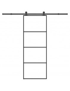 Porta Scorrevole con Ferramenta 76x205cm Vetro ESG Alluminio