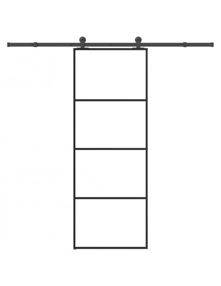 Porta Scorrevole con Ferramenta 76x205cm Vetro ESG Alluminio