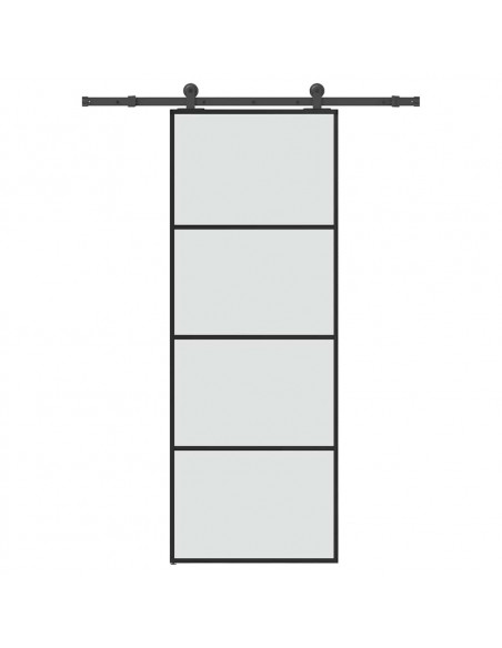 Porta Scorrevole con Ferramenta 76x205cm Vetro ESG Alluminio