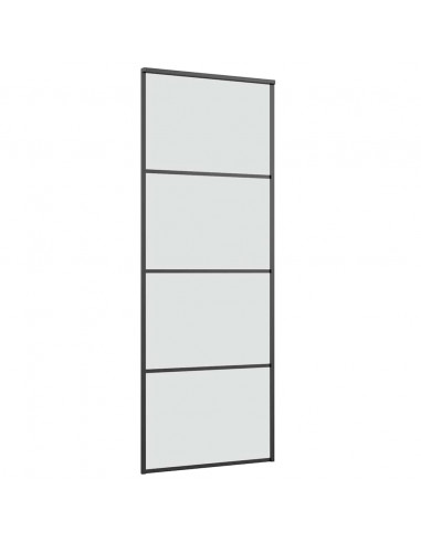 Porta Scorrevole con Ferramenta 76x205cm Vetro ESG Alluminio