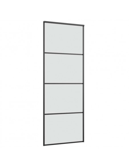 Porta Scorrevole con Ferramenta 76x205cm Vetro ESG Alluminio