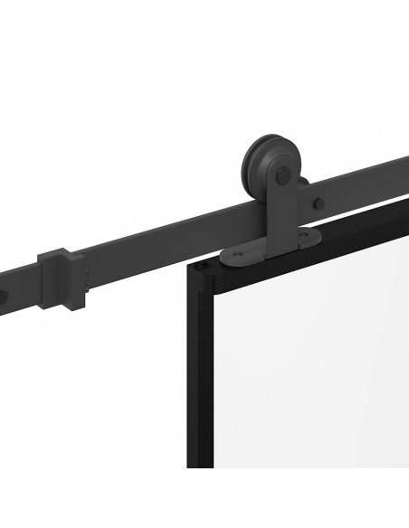 Porta Scorrevole con Ferramenta 76x205cm Vetro ESG Alluminio