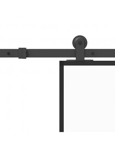 Porta Scorrevole con Ferramenta 76x205cm Vetro ESG Alluminio