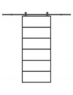 Porta Scorrevole con Ferramenta 90x205cm Vetro ESG Alluminio