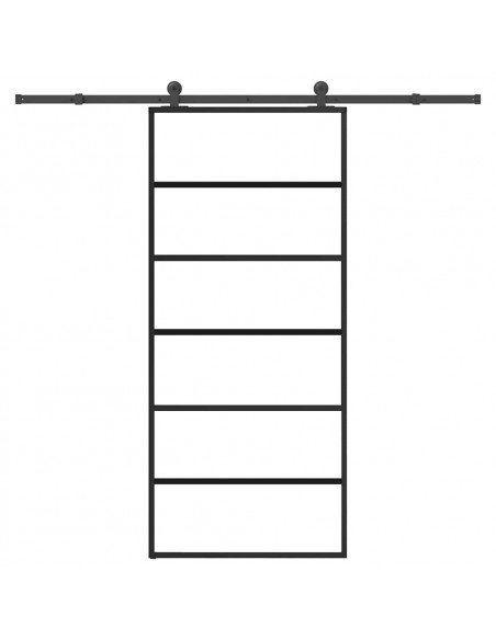 Porta Scorrevole con Ferramenta 90x205cm Vetro ESG Alluminio