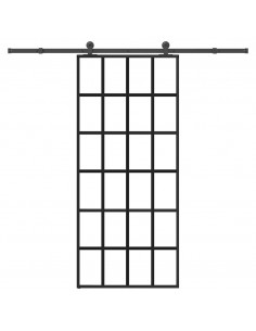 Porta Scorrevole con Ferramenta 90x205cm Vetro ESG Alluminio