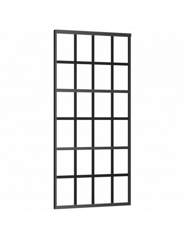 Porta Scorrevole con Ferramenta 90x205cm Vetro ESG Alluminio