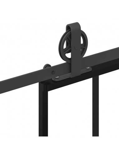 Porta Scorrevole con Ferramenta 90x205cm Vetro ESG Alluminio