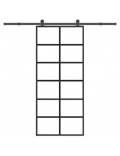 Porta Scorrevole con Ferramenta 90x205cm Vetro ESG Alluminio