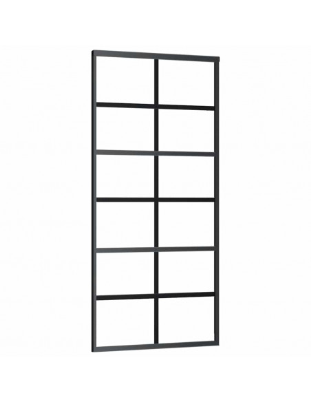 Porta Scorrevole con Ferramenta 90x205cm Vetro ESG Alluminio
