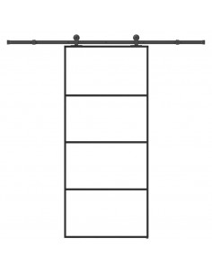 Porta Scorrevole con Ferramenta 90x205cm Vetro ESG Alluminio