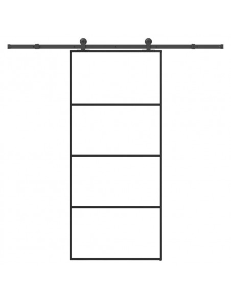 Porta Scorrevole con Ferramenta 90x205cm Vetro ESG Alluminio