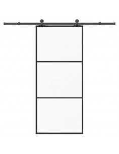 Porta Scorrevole con Ferramenta 90x205cm Vetro ESG Alluminio