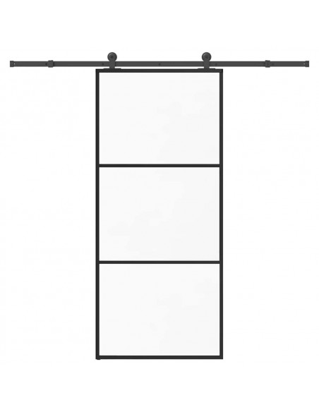 Porta Scorrevole con Ferramenta 90x205cm Vetro ESG Alluminio