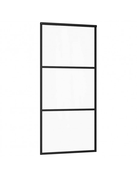 Porta Scorrevole con Ferramenta 90x205cm Vetro ESG Alluminio