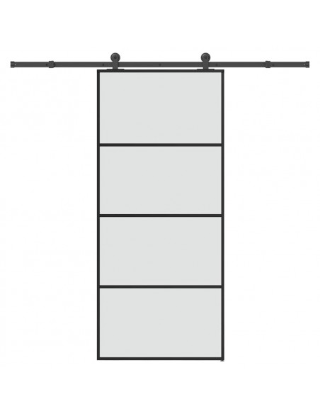 Porta Scorrevole con Ferramenta 90x205cm Vetro ESG Alluminio