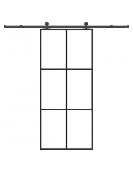 Porta Scorrevole con Ferramenta 90x205cm Vetro ESG Alluminio