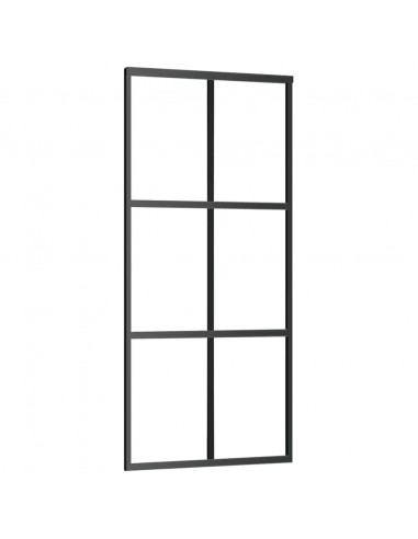 Porta Scorrevole con Ferramenta 90x205cm Vetro ESG Alluminio