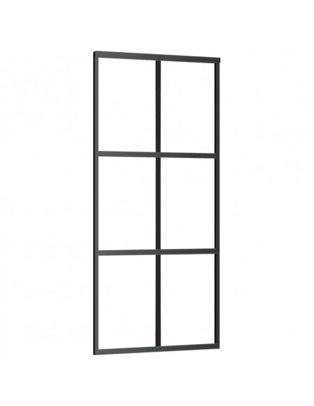 Porta Scorrevole con Ferramenta 90x205cm Vetro ESG Alluminio